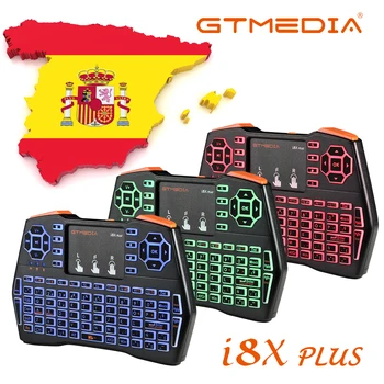 GTMEDIA Backlit i8X Plus Bezvadu Tastatūra 2.4 GHZ spānijas Gaisa Pele Touchpad I8 Tālvadības GTmedia G1 G2 GTC X96 android TV Box