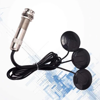Guitar Pickup Pjezo Kontaktu Mikrofons Uztveršanas 3 Sensoru Uztveršanas Sistēmas Akustiskās 6.35 mm Ligzda (Melna)