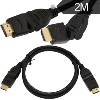 HDMI 1.4 V Vīriešu Vīriešu, 360 grādu Šarnīrsavienojums Regulējams pa Labi & pa Kreisi, Leņķveida Svina Kabelis 2M/200cm