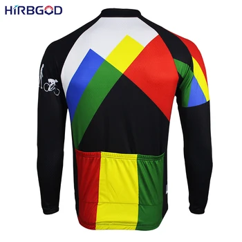 HIRBGOD Vīriešu Velosipēds Evolution Jersey Long Sleeve Viegls Elpojošs Black Riteņbraukšana Jersey Velosipēdu Krekls Apģērbu Ropa Ciclismo