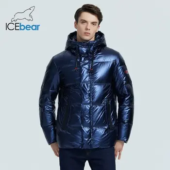 ICEbear 2020. gada rudenī un ziemā, jaunu vīriešu kapuci ikdienas dūnu jaka, bieza un silta vīriešu ziemas apģērbu MWY20867D