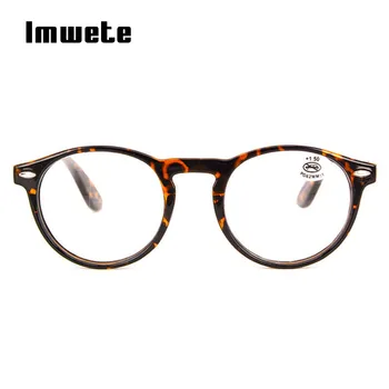 Imwete Retro Lasīšanas Brilles Vīrieši Sievietes Apaļas Brilles, lai Lasīt Sieviešu Melns Sarkans Brilles Vintage īpaši vieglas Brilles Rāmis