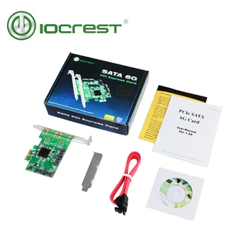 IOCREST SATA III 4 Port PCI-e Versija 2 , x2 Spēļu Kontrollera Karti , HyperDuo, Programmatūras RAID , ar Pilnu un Zema Profila Kronšteins