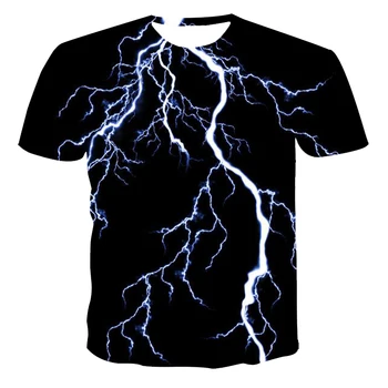 Ir 2021. Vasaras Jauna Tendence, 3 D, T-Kreklu apdruka Vīriešu Apģērbs Dabas Elements Īsām Piedurknēm Poliestera Atdzist Liela Izmēra Zaudēt 110-6 XL Pielāgot