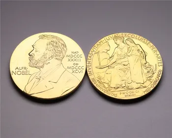 Izlases kārtībā,1gb/daudz,Nobela Prēmiju Fizioloģijā vai Medicīnā Zelta Pārklājumu Monētas Nobela Vadītājs Portreta Monētas