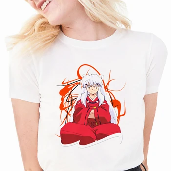 Japāņu Anime Inuyasha T Krekls Sievietēm Sieviešu Hip Hop Sieviešu Drēbes, T Harajuku Gadījuma T-krekls