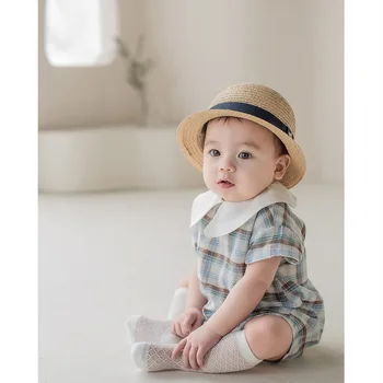 Jaundzimušais Zēns Romper Pleds Genteman Baby Boy Apģērbs Vasaras Bērnu Apģērbu 1. Dzimšanas dienas svinības, Kāzu Boy Jumpsuit Kostīms