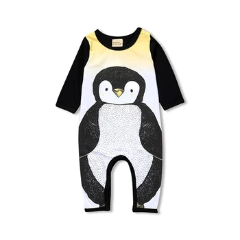 Jaundzimušo, Zīdaiņu Apģērbs Jumpsuit Kombinezonus Karikatūra pingvīns Dzīvnieku rudens Pavasara Apģērbu Jumpsuit Bērnu, Meiteņu, Zēnu Krekls Romper