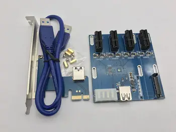 JAUNU apd kartes PCIe 1 līdz 4 PCI express 1X slots Stāvvadu Karte Mini ITX ārējiem 3 PCI-e slots, PCIe adapteri Port Reizinātājs Karte