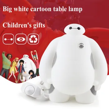 Jaunu Warm White LED Galda Lampa Radošo Varonis 6 Baymax Cute Karikatūra Nakts Gaisma, kas Bērnu Rotaļlietas, Dāvanas, Mājas Dekorēšana Guļamistaba Lampas