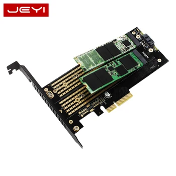 JEYI SK7 Servera M. 2 NVMe SSD NGFF SATA LAI PCIE3.0 X4 4X adapteris M, Taustiņš B TAUSTIŅU Dual Port karte PCI-E3.0 Duālā sprieguma 12V+3.3 V U. 2