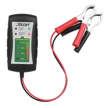 Jtron akumulatoru testeris 12v/24V LED displejs, Ģeneratora, pārbaudiet lādētāja pārbaudīt Automašīnām, Motocikliem, Kravas automašīnas Akumulatora Pārbaude