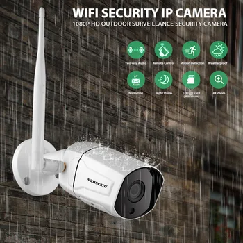 K23 1080P Full HD WiFi IP Kamera ar divvirzienu Audio Āra P2P Bezvadu CCTV Drošības Uzraudzības 2.0 MP Ūdensizturīgs SD Card IS 20M