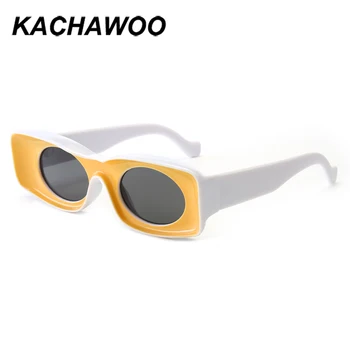 Kachawoo sieviešu laukumā saulesbrilles, krāsainas lēcas, dzeltenā, zilā puse saules brilles vīriešiem sieviešu vintage stila karstā pārdošanas piederumi
