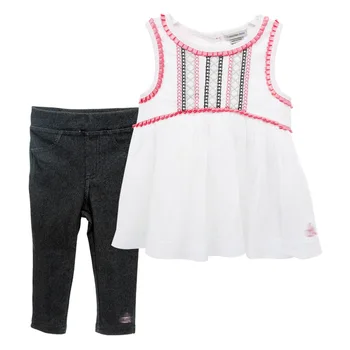 Kavkas Bērnu Apģērbu Komplekts-Kleita+Bikses Princese Dizains Ziedu Iespiesti Bez Piedurknēm, Vasaras Apģērbs Bērniem