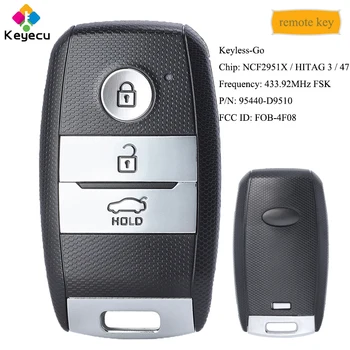 KEYECU Keyless-Go, Smart Tālvadības pults Automašīnas Atslēga Ar 3 Pogām 433.92 MHz ID47 - FOB par Kia Sportage 2019 2020 PN: 95440-D9510