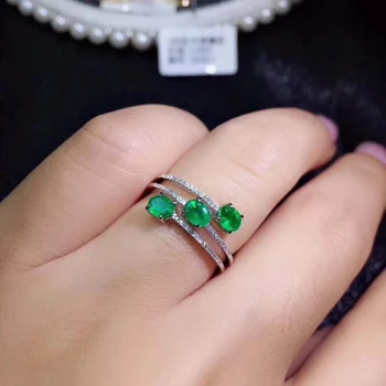 KJJEAXCMY boutique rotaslietas 925 sterling sudraba inkrustēts dabas smaragda zaļais smaragda akmens sieviešu gredzenu atbalstu atklātu