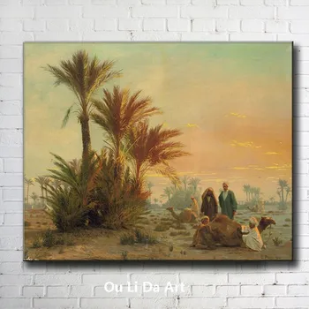 Klasiskā Arābu skaitļi cilvēks tuksnesī kamieļu dekorācijas, eļļas gleznas audekls iespiešana drukāts uz audekla sienas māksla apdare attēlu