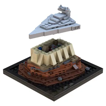 KM Mini Impērijas Iznīcinātājs Kruīza Kuģis Vairāk nekā Jedha Pilsētas Space Star Wars Kopumu, Celtniecības Bloki Modelis Ķieģeļu Bērniem DIY Rotaļlietas Xmas Dāvanas