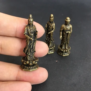 Kolekcija Ķīnas Vara Cirsts Trim Svētajiem, Rietumu Budas Statuja, Guan Yin Sakyamuni Rulai Budas Izsmalcinātu Statuja