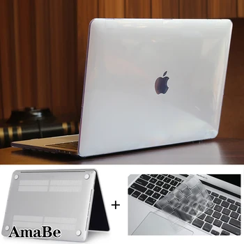 Kristāla Apvalks Klēpjdatoru Aizsargs Case for Apple MacBook Air, Pro Retina 11 12 13 15 Loptop Gadījumā ar Tastatūras Segumu