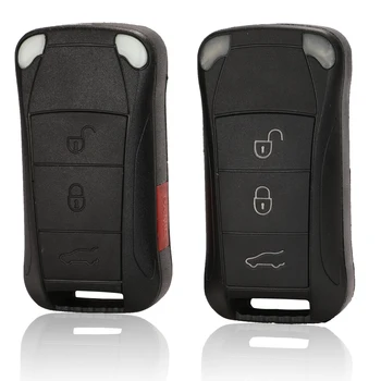 Kutery 3/4 Pogas Nomaiņa Pārsegs Locīšanas Smart Remote Auto Atslēgu Apvalks Gadījumā Fob Par Porsche Cayenne