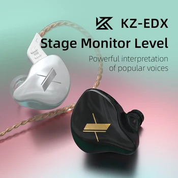 KZ EDX 1DD Dinamiskas Austiņas HIFI Bass Earbuds Auss Monitors, Austiņas, Sporta Trokšņa Slāpēšanas Crystal Austiņas KZ ZST X ED9 ED12