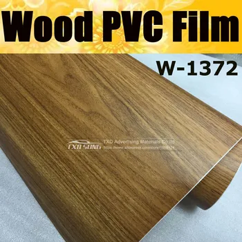 Labas kvalitātes W1372 Koka PVC Graudu Uzlīmes Koka VINILA Koka, PVC plēve, iekšējā apdare, koka graudu pvc vinila plēve Bezmaksas piegāde