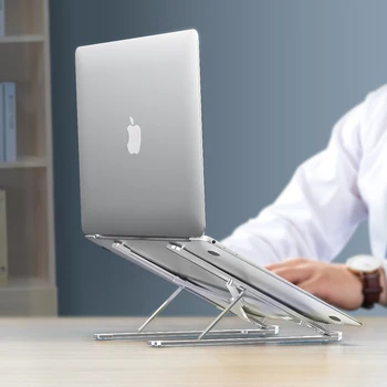 Laptop Stand Portatīvie Regulējams Salokāms Alumīnija Darbvirsmas Grāmatiņa Turētājs Galda Datora Turētājs, paredzēts MacBook līdz 15.6 collas