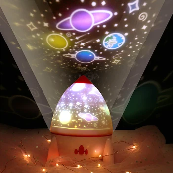 LED Krāsains Raķešu Rotējošo Projektora Lampa Ar Zvaigžņu Visuma Okeānā Dzimšanas dienas Pieciem Slaidiem Nakts Gaisma Dāvana Draugiem, Bērniem 30