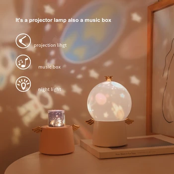 LED projektors zvaigžņotām debesīm modelis nakts gaismas rotējošās music box USB powered gultas lampa, Bērnu Guļamistaba dekorēšana projekcijas lampas