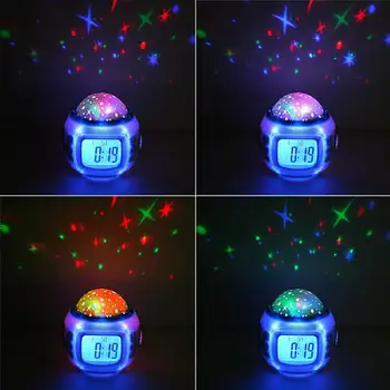 LED Signalizācijas Colock 7 Krāsas Mainās Ciparu Galda Sīkrīku Signāla Termometrs Led Mūzikas Mājas Miegains Colock