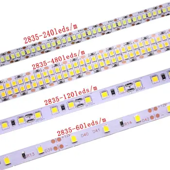 LED Strip gaismas lentes Neitrāli balta ww 5M 2835 SMD DC24V 12V 60/120/240/480 Led/m PCB 8MM 10MM 15MM LED Lentes Stīgu gaismas 3528