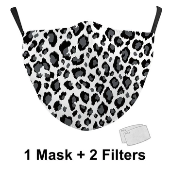 Leopard Art Print Sejas Maskas Sievietēm Aizsardzības PM2.5 Putekļu Mutes Maska, Mazgājami Atkārtoti Segtu Modes Apdrukāta Auduma Maskas