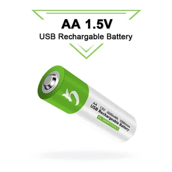 Lielas jaudas 1,5 V AA 2600 mWh USB uzlādējams li-ion akumulatoru, tālvadības pults, peles maziem ventilatora Elektriskās rotaļlietas baterijas + Kabelis