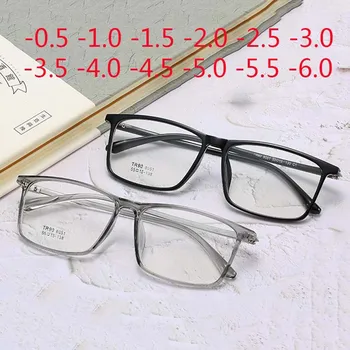 Liels Rāmis Laukumā Recepšu Brilles Vintage Optisko Tuvredzība Brilles -0.5 -1 -1.5 -2 -2.5 -3 -3.5 -4 -4.5 -5 -6