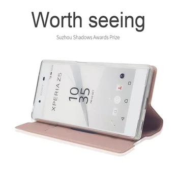 Lieta Sony Xperia Z5 būtiska lieta PU ādas pārsegu Sony Xperia Z5 Kompakta somiņa Magnēts, Seifs Mīksto gadījumā kimTHmall