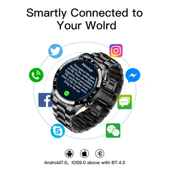 LIGE Smart Skatīties Vīriešiem, Fitnesa Izsekošanas sirdsdarbība, Asins Spiediena Monitoringa Ziņojumu, Zvanu Atgādinājumu Skatīties Bluetooth Zvanu Smartwatch
