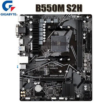 Ligzda AM4 Gigabyte B550M S2H Pamatplates PCI-E 4.0 DD4 64GB Darbvirsmas B550 Placa-Mãe AM4 M. 2 HDMI-saderīgam VGA Micro ATX