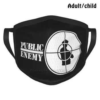 Logo Anti Putekļu Atkārtoti DIY Sejas Maska Logo Repa Velosipēdu Chuck D Ienaidnieka Valsts Hip Hop Mūzikas Darryl Mcdaniels Džonijs Deps
