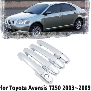 Luksusa chrome durvju roktura vāciņš melns aizsardzības vāks Toyota Avensis t250 jaudas stends T25 2003~2009 Auto aksesuāru uzlīmes 2004 2005 2006