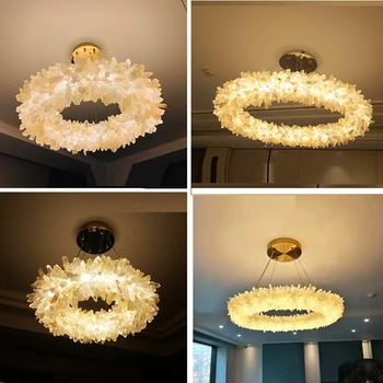 Luksusa dzīves telpu dekorēšana kristāla lustras apgaismojums AC110V 220V LED guļamistaba cristal karājas gaismas