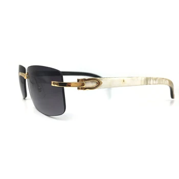Luksusa Zīmolu Dizainera Saulesbrilles Vīriešiem Kārters Brilles Koka Rāmji Balts Melns Buffalo Ragu Saulesbriļļu Modes Mīļotāji Koka Brilles