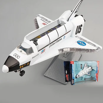 Lējumiem Space Shuttle Plaknes Pull atpakaļ Modelis ar Skaņas, Gaismas Displejs Stāvēt Rotaļlieta, ko izmanto savākšanu, kā dāvana draugiem vai ģimenes locekļiem,