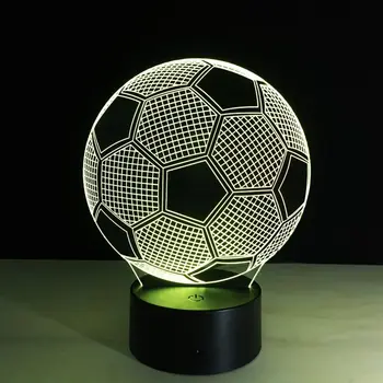 Mainot Futbola Bumbu, Lampas Futbola 3D Vizuālo Led Nakts Gaisma USB Jaunums Galda Lampas ēsmas zivtiņu vadi Touch Switch futbola apdare