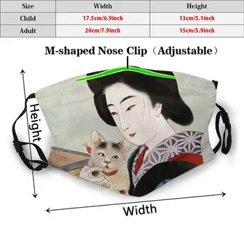 Maska Geisha Un Viņas Kaķis Japāna Japāņu Geišas Kaķis Kaķi Kimono Sieviete Ventilators Vintage Ceļojumu Meitenēm Patīk Manga K Pop Japāņu Retro