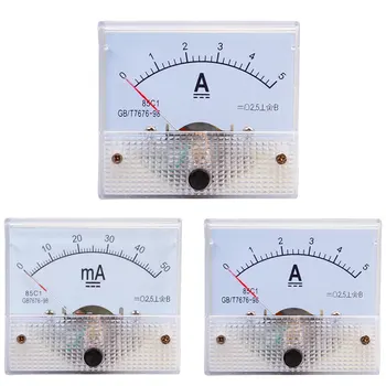 Mehāniskās Ammeter DC Pašreizējā Analog Metru Panelis Mehānisko Rādītāju Tips 5A/10A/15A/20A/30A/50A/100.A