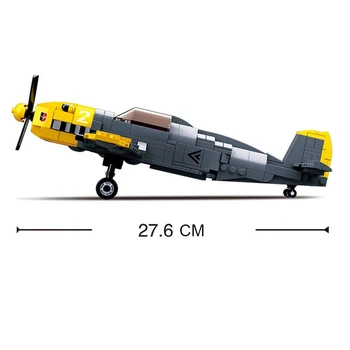 Militāro WW2 Gaisa Spēku Iznīcinātāji BF 109 Plaknes Bloki Armijas Ieroci Kara Lidmašīnas Klasisks Modelis DIY (do it yourself, Rotaļlietas Bērniem, Dāvanu