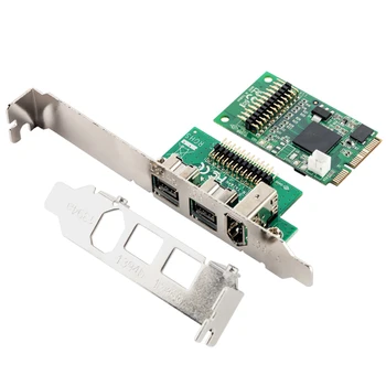 Mini PCIE 2 1394B ports + 1 1394A Ports karte Mini ITX Ārējo Firewire 800 IEEE 1394B HD video uztveršanas kartes