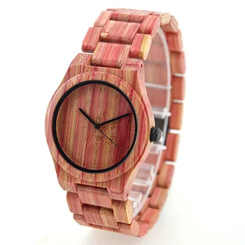 Modes Bambusa Koka Skatīties Krāsains Sieviešu Pulksteņi Varavīksnes Kvarca Skatīties Dabīgā Koka Pulkstenis ar Bambusa Band relojes mujer